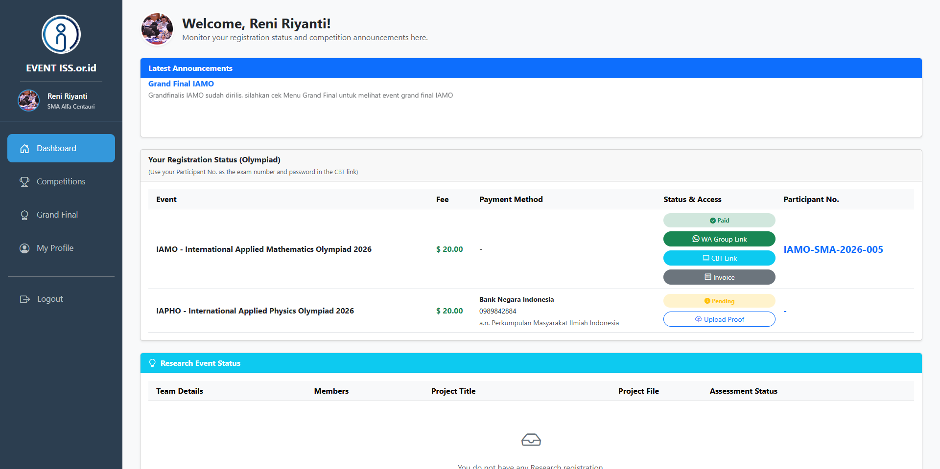 Pending Registration Status